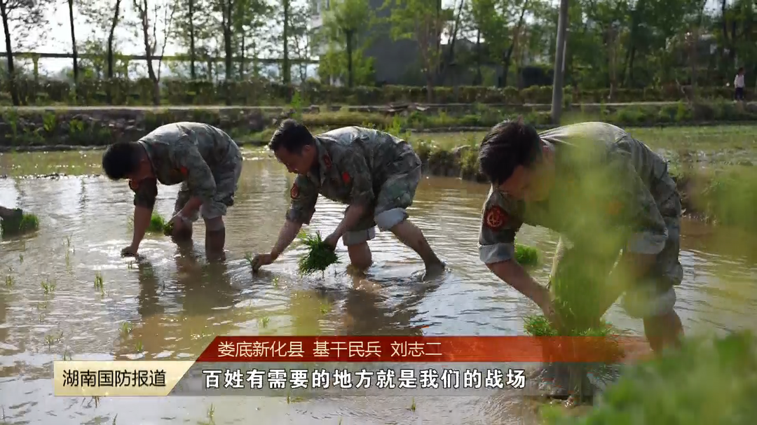 娄底新化——民兵深入田间地头 助力农民春耕生产